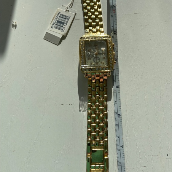 Gold and Mother of Pearl watch with crystals from Nordstroms. New. - Picture 8 of 8